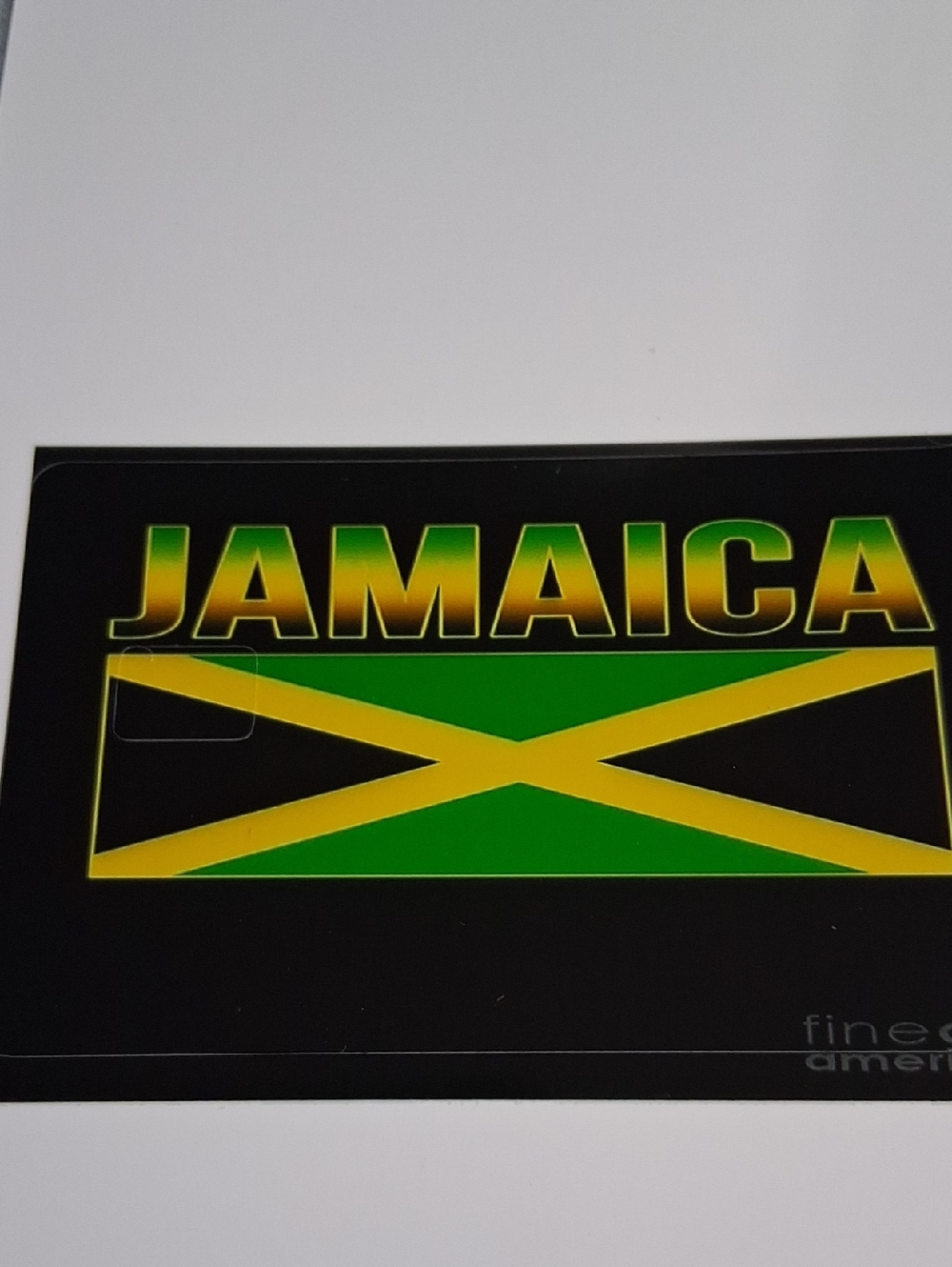 Jamaica Flag Wall Decor - Green and Yellow Debit Card Sticker